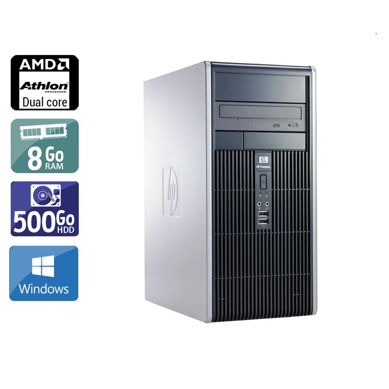 HP Compaq dc5850 Tower AMD Athlon Dual Core 8Go RAM 500Go HDD Windows 10