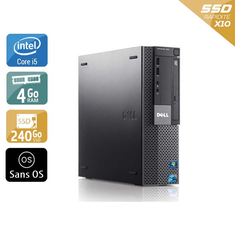Dell Optiplex 980 Desktop i5 4Go RAM 240Go SSD Sans OS