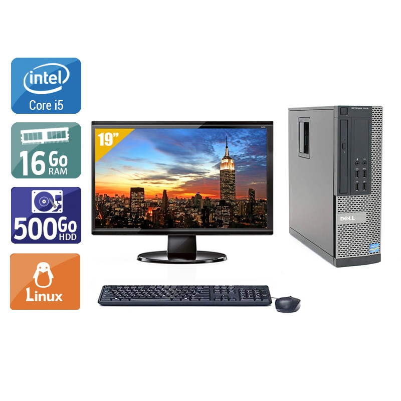 Dell Optiplex 790 SFF i5 avec Écran 19 pouces 16Go RAM 500Go HDD Linux