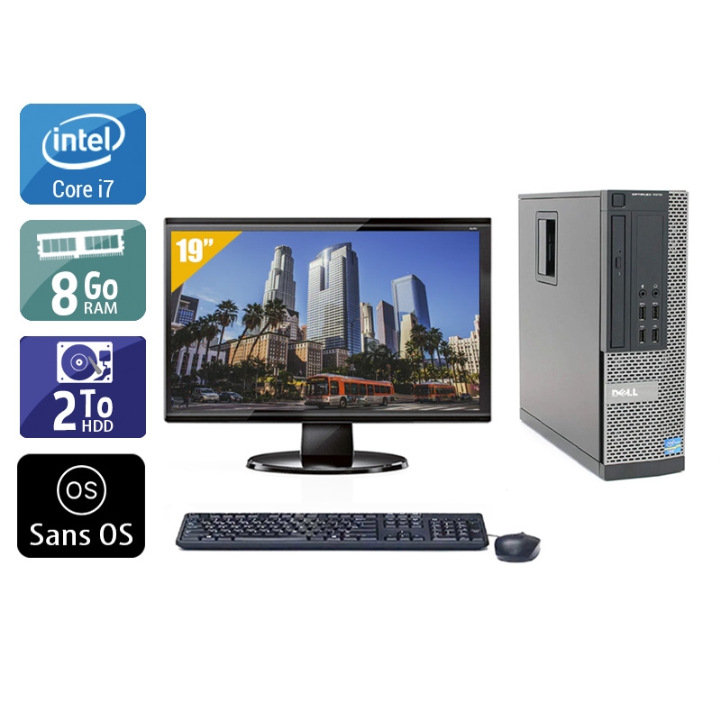 Dell Optiplex 790 SFF i7 avec Écran 19 pouces 8Go RAM 2To HDD Sans OS