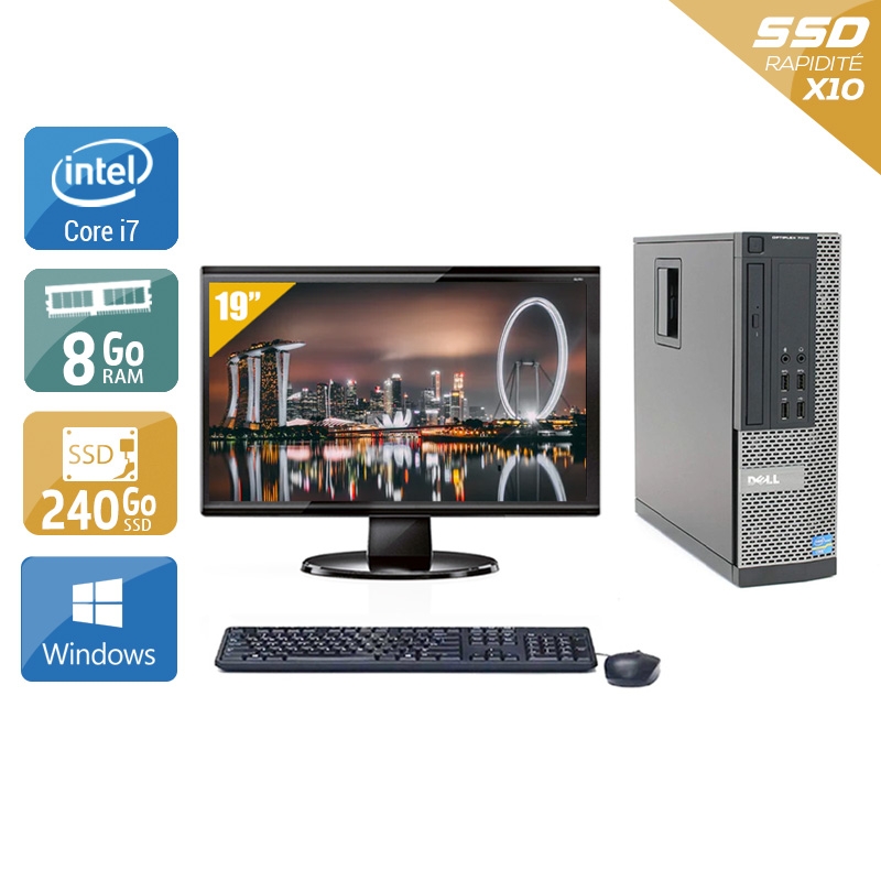 Dell Optiplex 9010 SFF i7 avec Écran 19 pouces 8Go RAM 240Go SSD Windows 10