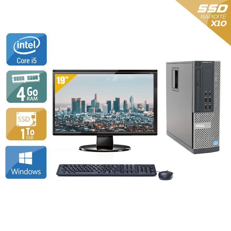 Dell Optiplex 9020 SFF i5 avec Écran 19 pouces 4Go RAM 1To SSD Windows 10
