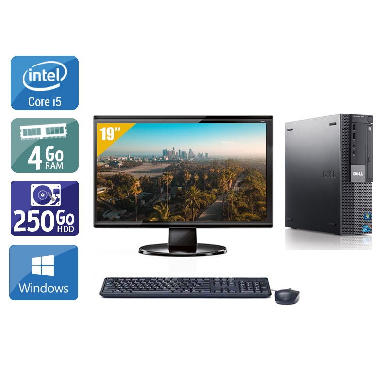 Dell Optiplex 980 Desktop i5 avec Écran 19 pouces 4Go RAM 250Go HDD Windows 10