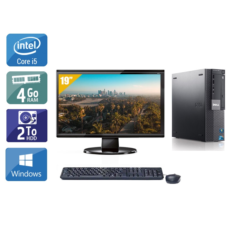 Dell Optiplex 980 Desktop i5 avec Écran 19 pouces 4Go RAM 2To HDD Windows 10