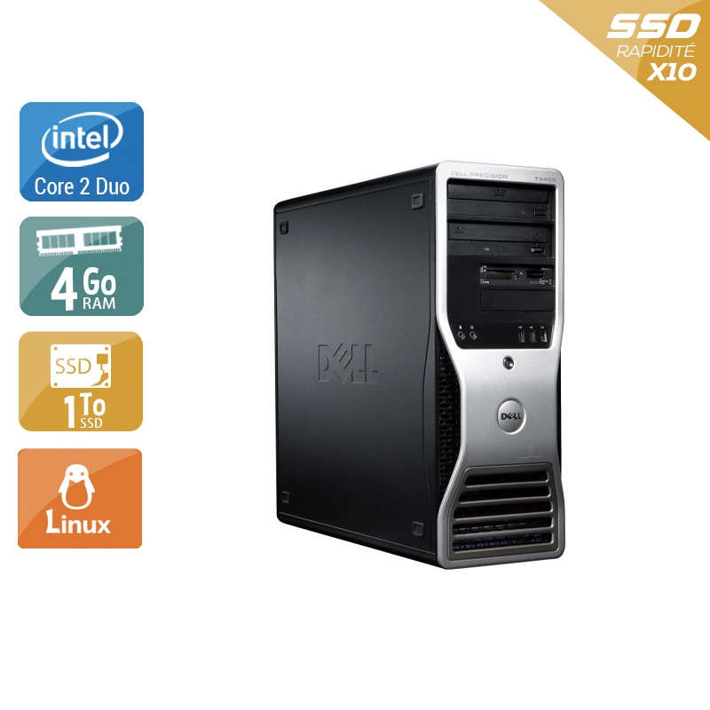 Dell Précision T3400 Tower Core 2 Duo 4Go RAM 1To SSD Linux
