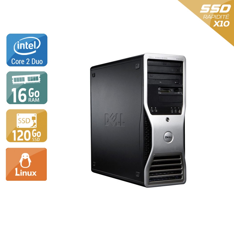 Dell Précision T3400 Tower Core 2 Duo 16Go RAM 120Go SSD Linux