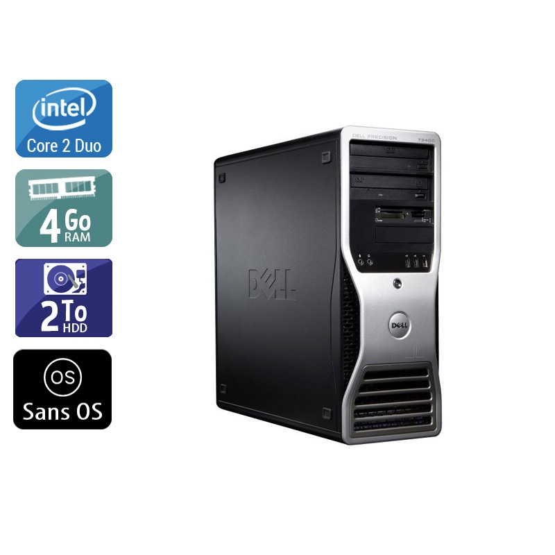 Dell Précision T3400 Tower Core 2 Duo 4Go RAM 2To HDD Sans OS