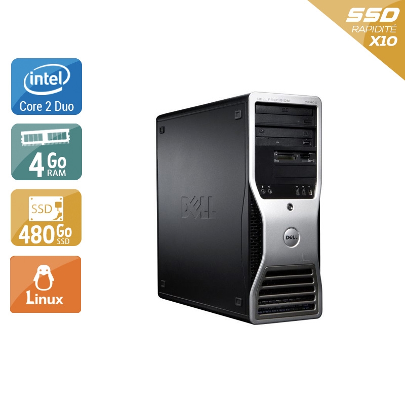 Dell Précision 390 Tower Core 2 Duo 4Go RAM 480Go SSD Linux