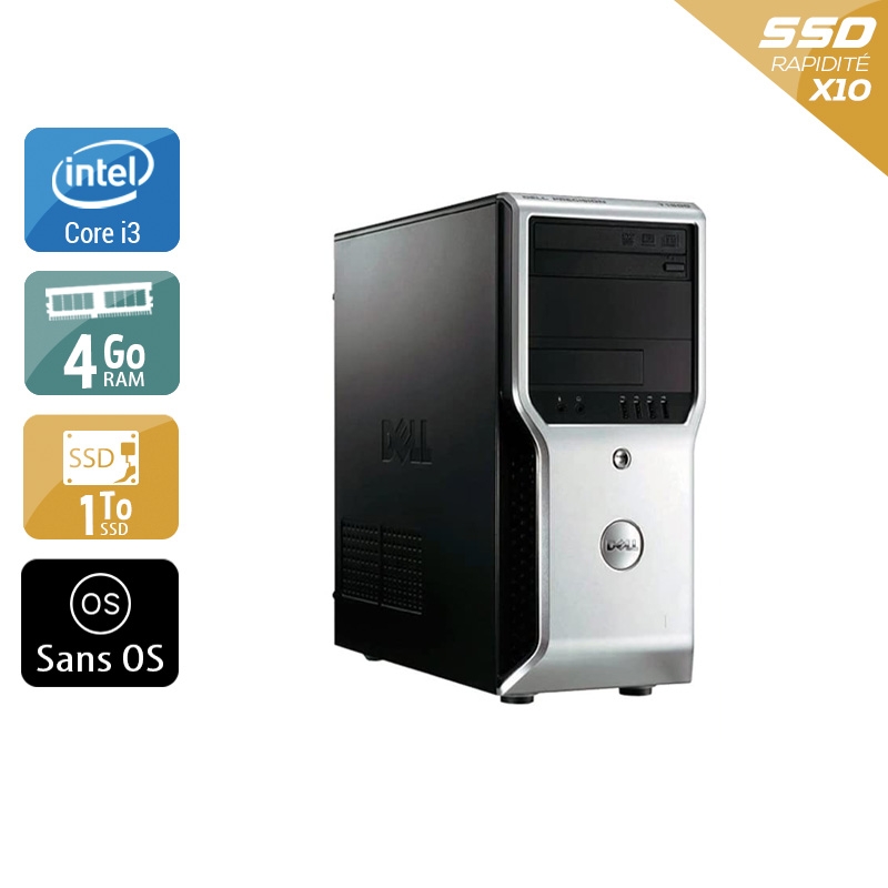 Dell Précision T1500 Tower i3 4Go RAM 1To SSD Sans OS