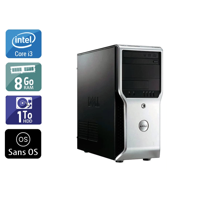 Dell Précision T1500 Tower i3 8Go RAM 1To HDD Sans OS
