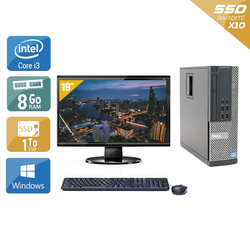 Dell Optiplex 990 SFF i3 avec Écran 19 pouces 8Go RAM 1To SSD Windows 10