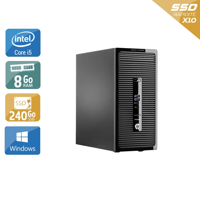 HP ProDesk 490 G2 Tower i5 8Go RAM 240Go SSD Windows 10