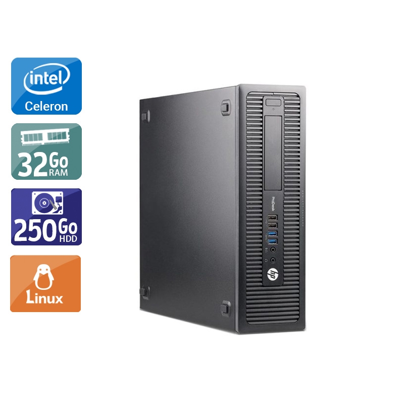 HP ProDesk 600 G1 SFF Celeron Dual Core 32Go RAM 250Go HDD Linux