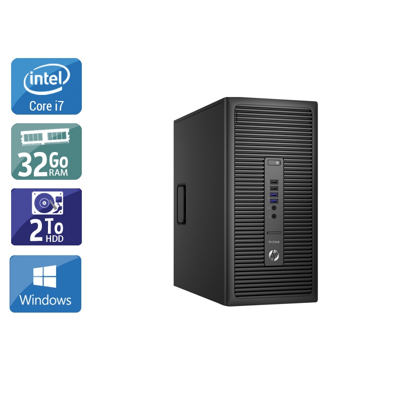 HP ProDesk 600 G2 Tower i7 Gen 6 32Go RAM 2To HDD Windows 10