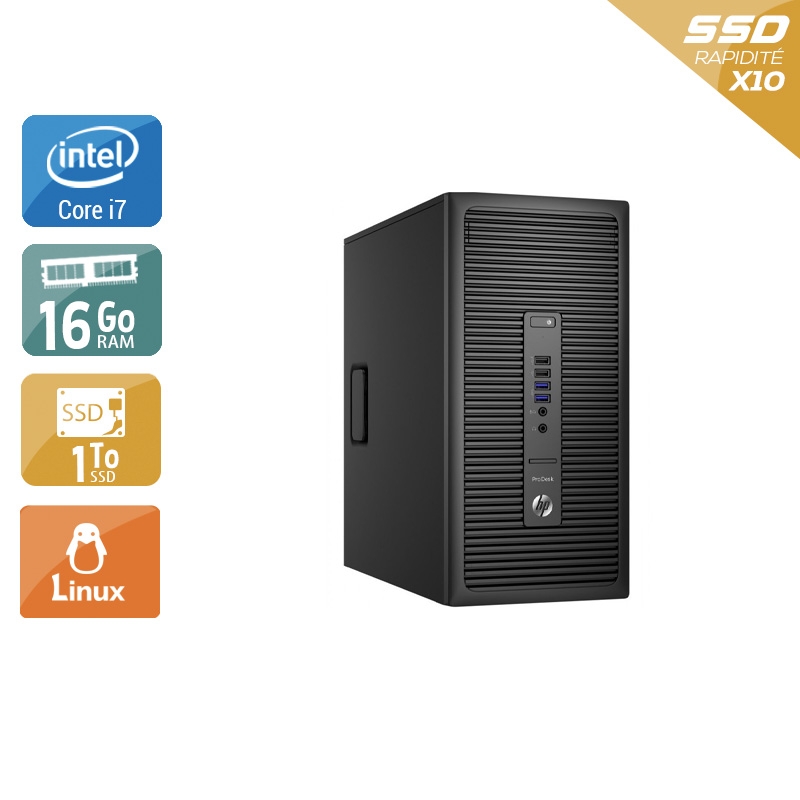 HP ProDesk 600 G2 Tower i7 Gen 6 16Go RAM 1To SSD Linux