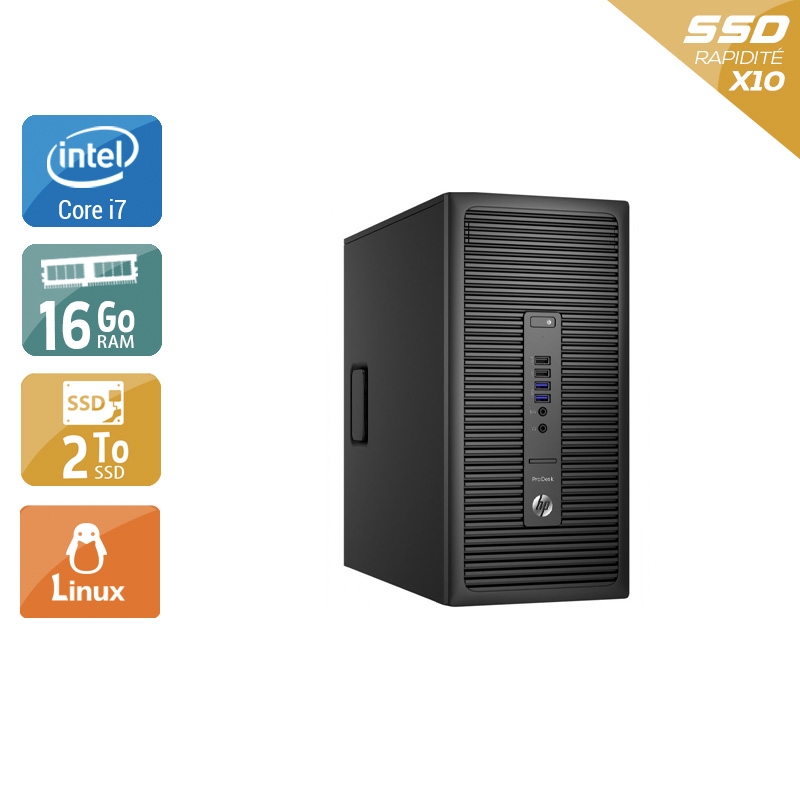 HP ProDesk 600 G2 Tower i7 Gen 6 16Go RAM 2To SSD Linux