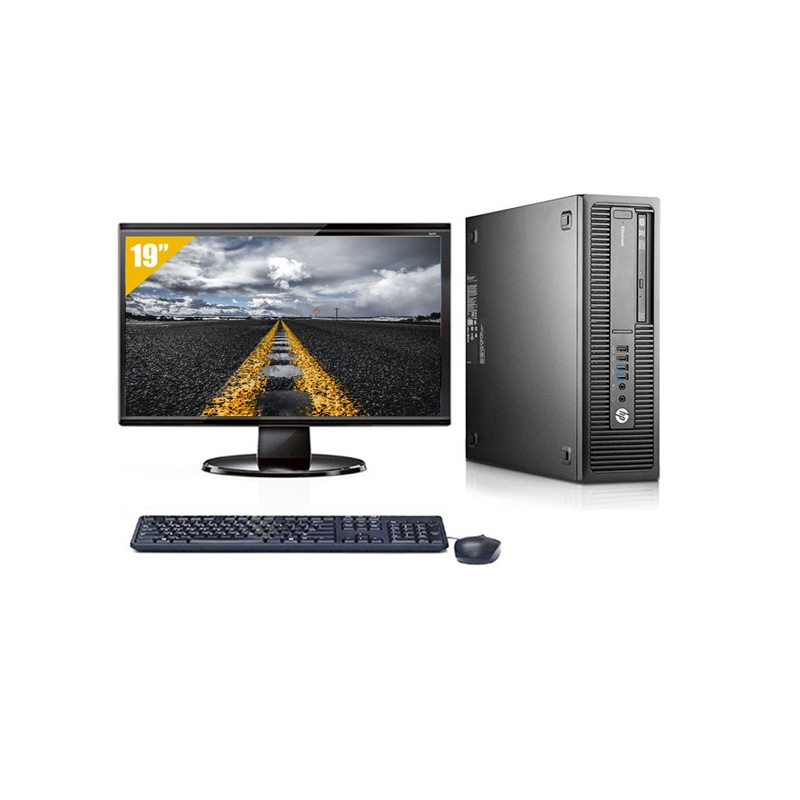 HP EliteDesk 800 G1 SFF i3 avec Écran 19 pouces 4Go RAM 480Go SSD Linux