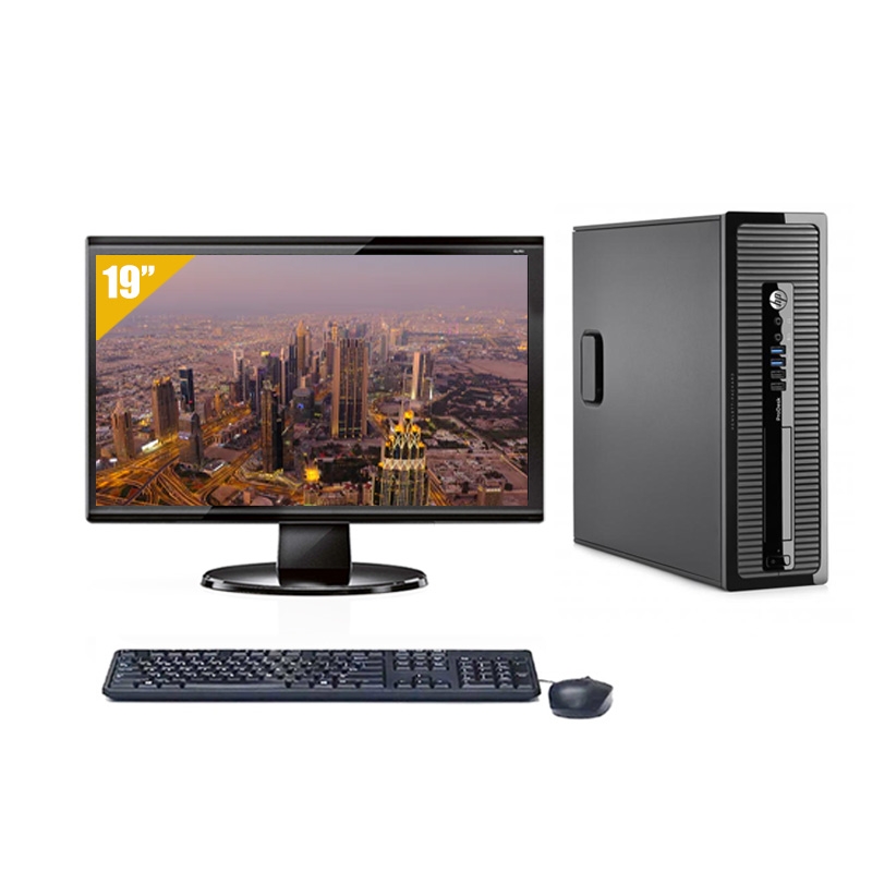 HP ProDesk 400 G2 SFF i3 avec Écran 19 pouces 4Go RAM 1To SSD Windows 10