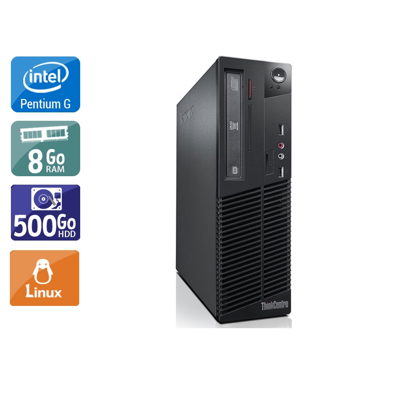 Lenovo ThinkCentre M81 SFF Pentium G Dual Core 8Go RAM 500Go HDD Linux