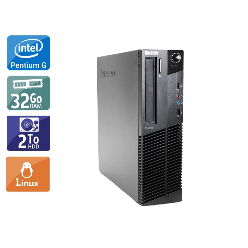 Lenovo ThinkCentre M82 SFF Pentium G Dual Core 32Go RAM 2To HDD Linux