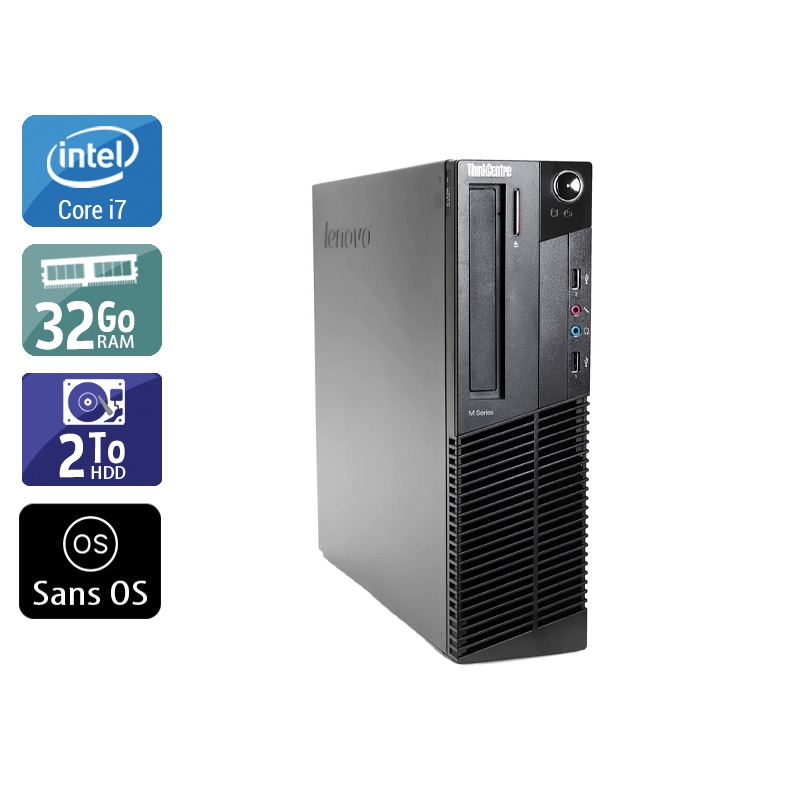 Lenovo ThinkCentre M83 SFF i7 32Go RAM 2To HDD Sans OS