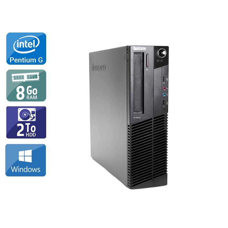 Lenovo ThinkCentre M91 SFF Pentium G Dual Core 8Go RAM 2To HDD Windows 10