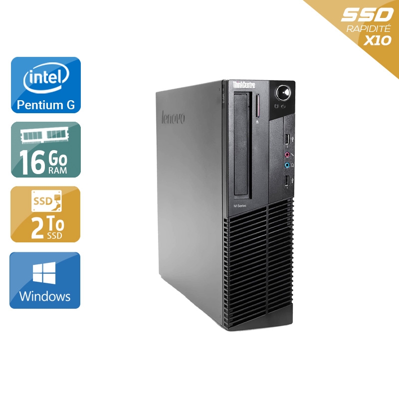 Lenovo ThinkCentre M91 SFF Pentium G Dual Core 16Go RAM 2To SSD Windows 10