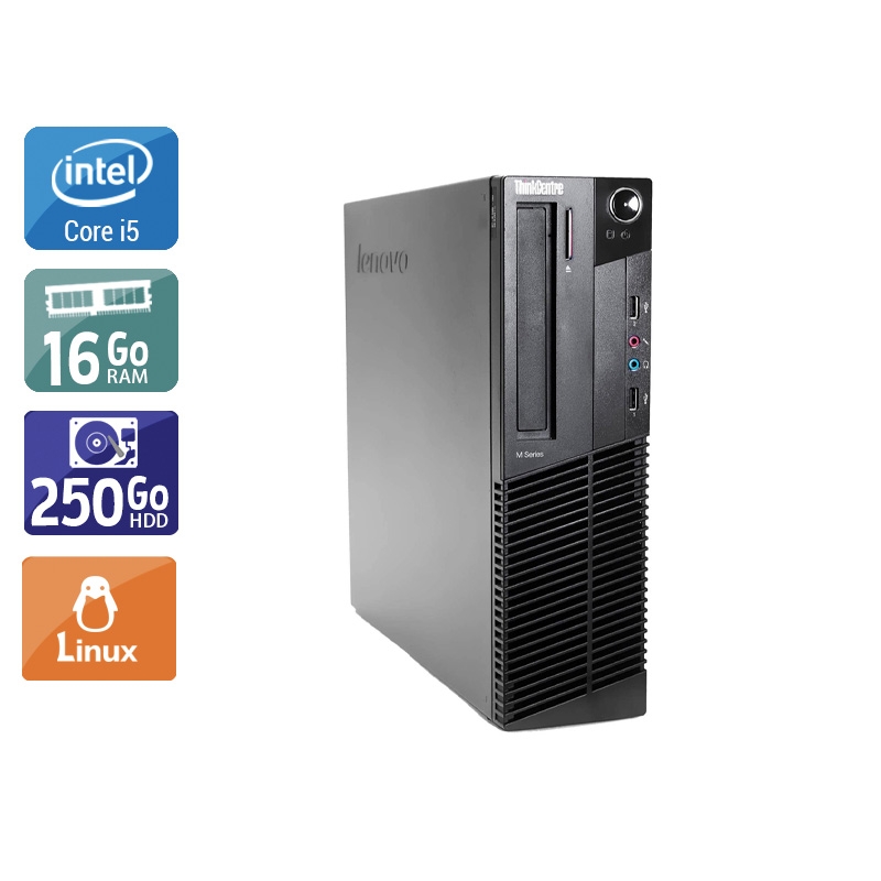 Lenovo ThinkCentre M91 SFF i5 16Go RAM 250Go HDD Linux