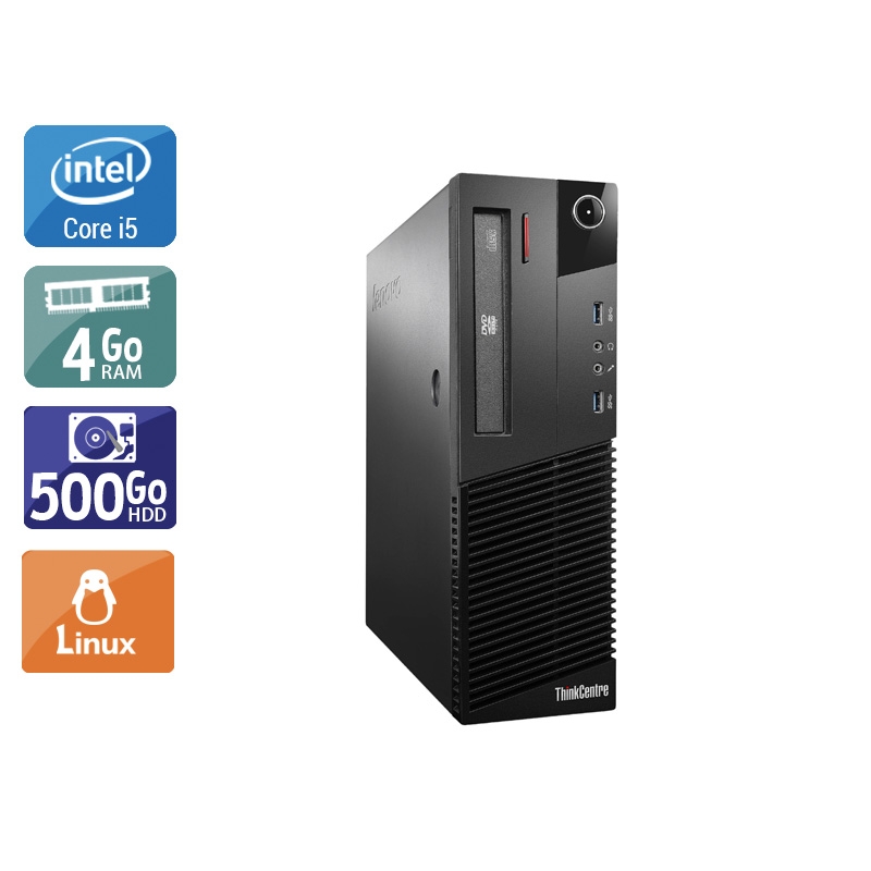 Lenovo ThinkCentre M93 SFF i5 4Go RAM 500Go HDD Linux