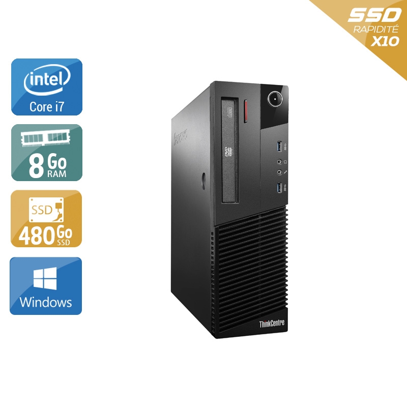 Lenovo ThinkCentre M93 SFF i7 8Go RAM 480Go SSD Windows 10