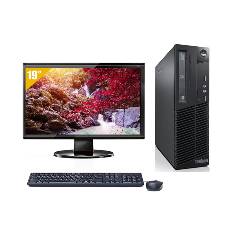 Lenovo ThinkCentre M73 SFF Celeron Dual Core avec Écran 19 pouces 16Go RAM 120Go SSD Linux