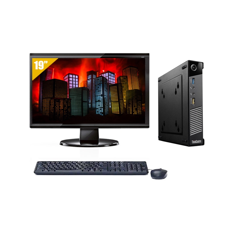 Lenovo ThinkCentre M73 Tiny Pentium G Dual Core avec Écran 19 pouces 16Go RAM 2To SSD Windows 10