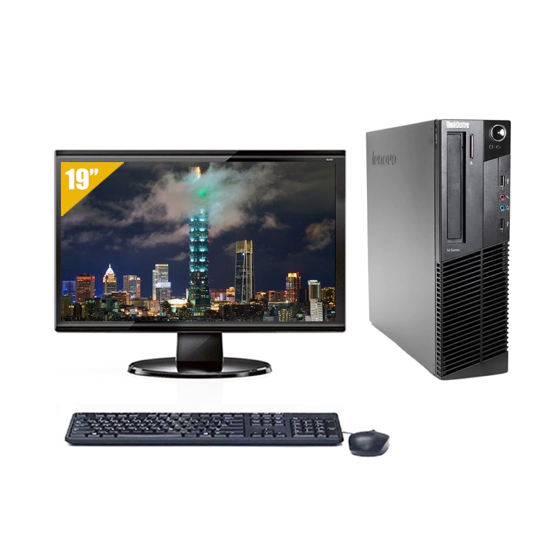 Lenovo ThinkCentre M83 SFF Celeron Dual Core avec Écran 19 pouces 4Go RAM 480Go SSD Linux