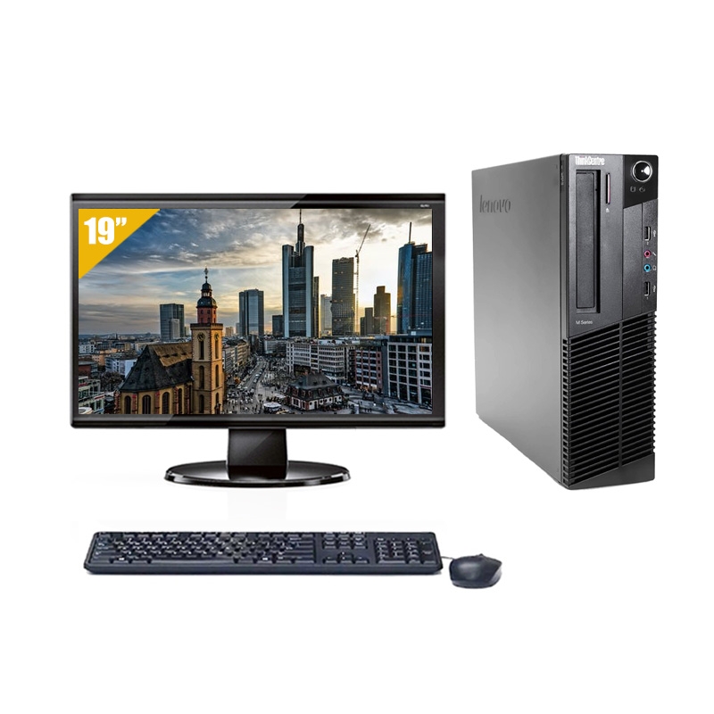 Lenovo ThinkCentre M83 SFF i5 avec Écran 19 pouces 32Go RAM 240Go SSD Sans OS