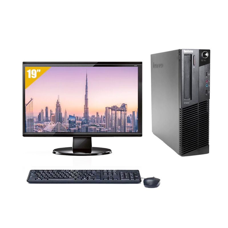 Lenovo ThinkCentre M90 SFF i3 avec Écran 19 pouces 4Go RAM 250Go HDD Linux