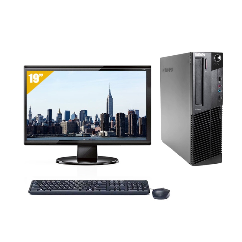 Lenovo ThinkCentre M91 SFF i3 avec Écran 19 pouces 16Go RAM 240Go SSD Sans OS
