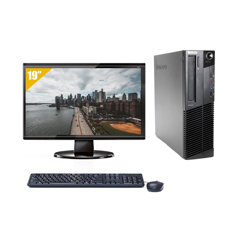 Lenovo ThinkCentre M92 SFF i3 avec Écran 19 pouces 16Go RAM 500Go HDD Linux