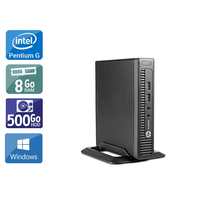 HP ProDesk 600 G1 TINY Pentium G Dual Core 8Go RAM 500Go HDD Windows 10