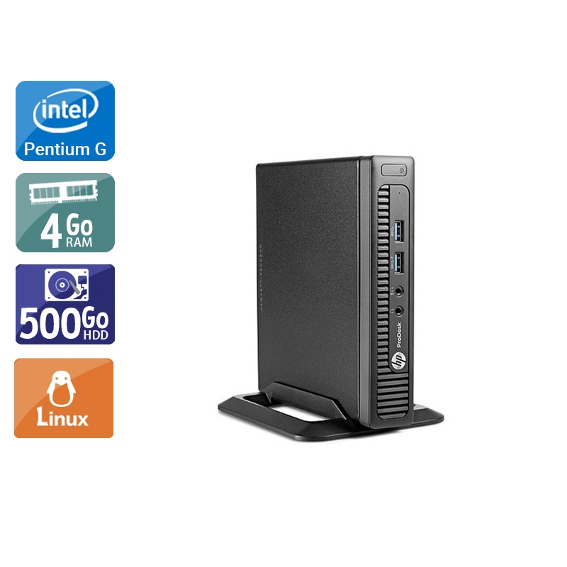 HP ProDesk 600 G1 TINY Pentium G Dual Core 4Go RAM 500Go HDD Linux
