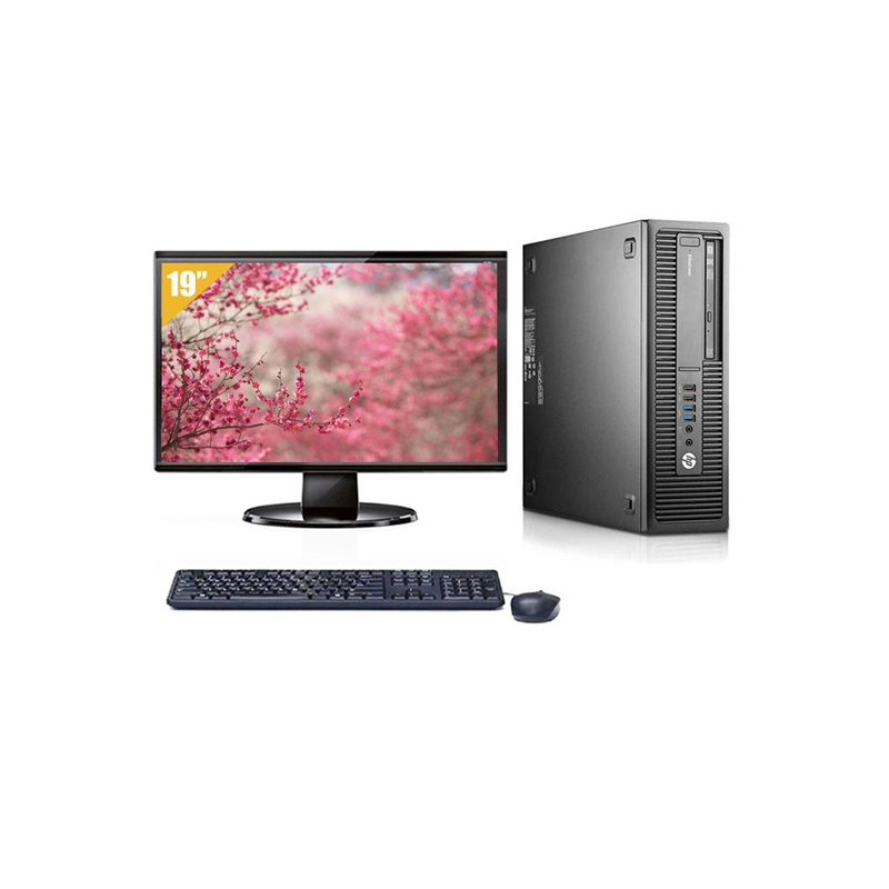 HP EliteDesk 800 G1 SFF i7 avec Écran 19 pouces 16Go RAM 120Go SSD Linux