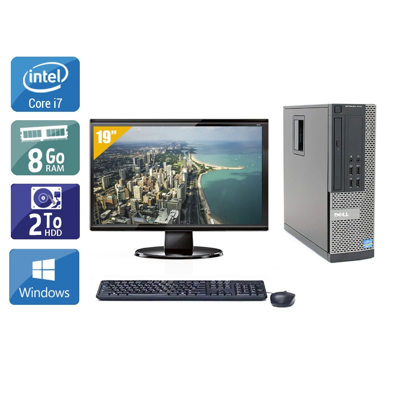 Dell Optiplex 990 SFF i7 avec Écran 19 pouces 8Go RAM 2To HDD Windows 10