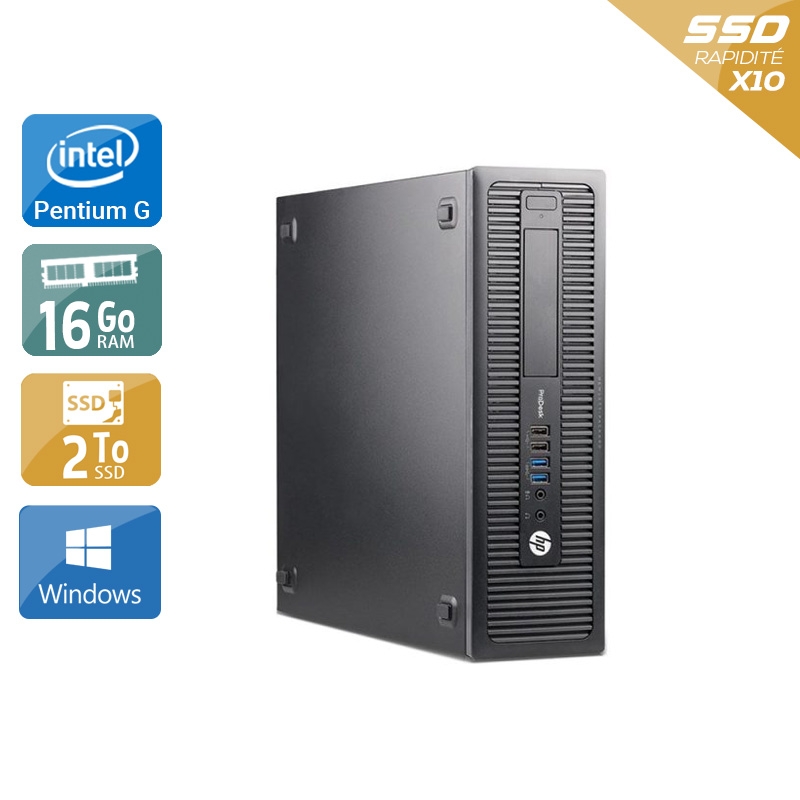 HP ProDesk 600 G2 SFF Pentium G Dual Core Gen 6 16Go RAM 2To SSD Windows 10