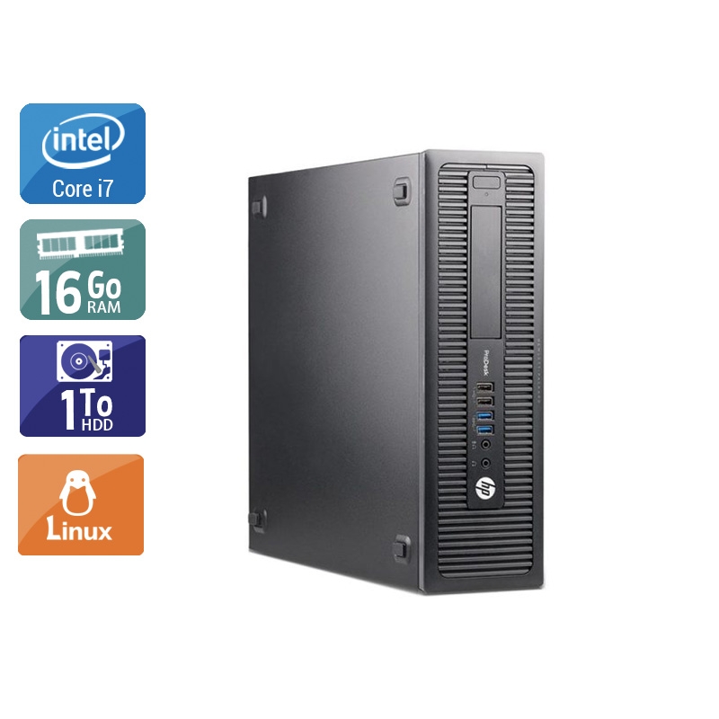 HP ProDesk 600 G1 SFF i7 16Go RAM 1To HDD Linux