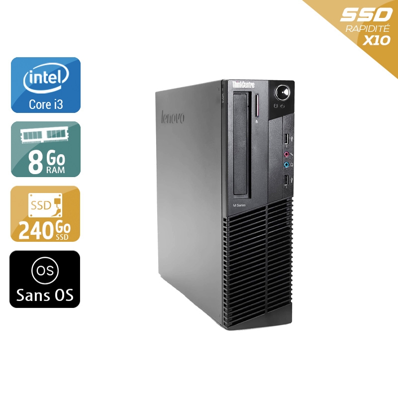Lenovo ThinkCentre M91 USFF i3 8Go RAM 240Go SSD Sans OS