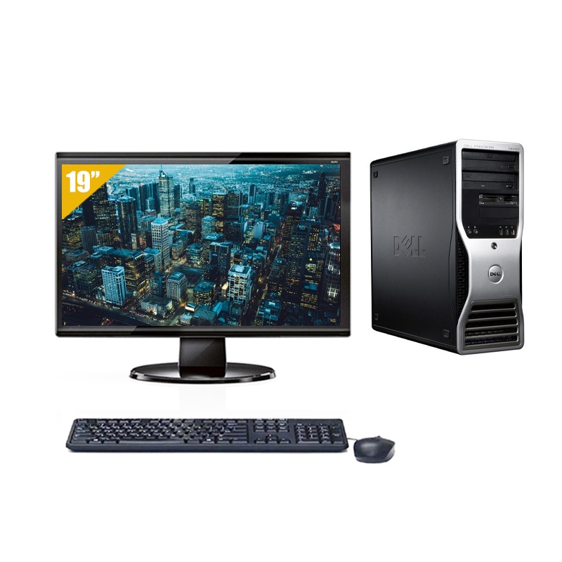 Dell Précision T3400 Tower Core 2 Duo avec Écran 19 pouces 16Go RAM 250Go HDD Windows 10