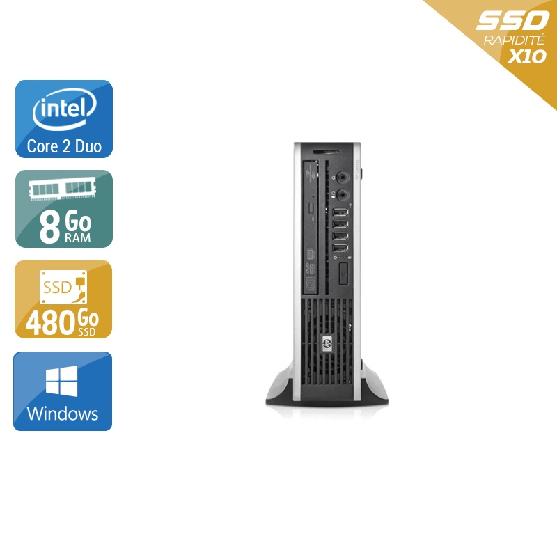 HP Compaq Elite 8000 USDT Core 2 Duo 8Go RAM 480Go SSD Windows 10
