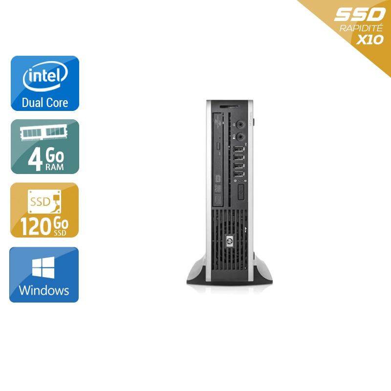HP Compaq Elite 8000 USDT Dual Core 4Go RAM 120Go SSD Windows 10