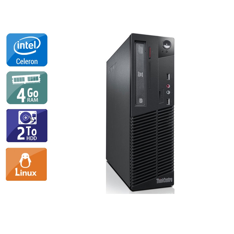Lenovo ThinkCentre M82 SFF Celeron Dual Core 4Go RAM 2To HDD Linux