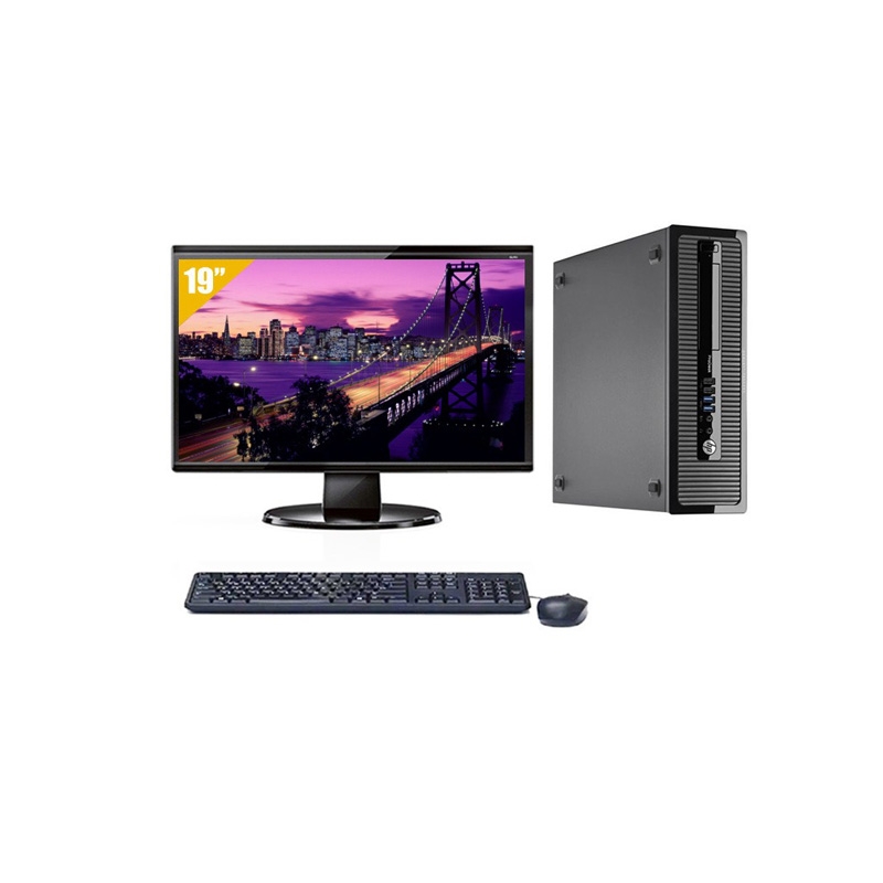 HP ProDesk 400 G1 SFF Pentium G Dual Core avec Écran 19 pouces 8Go RAM 240Go SSD Windows 10