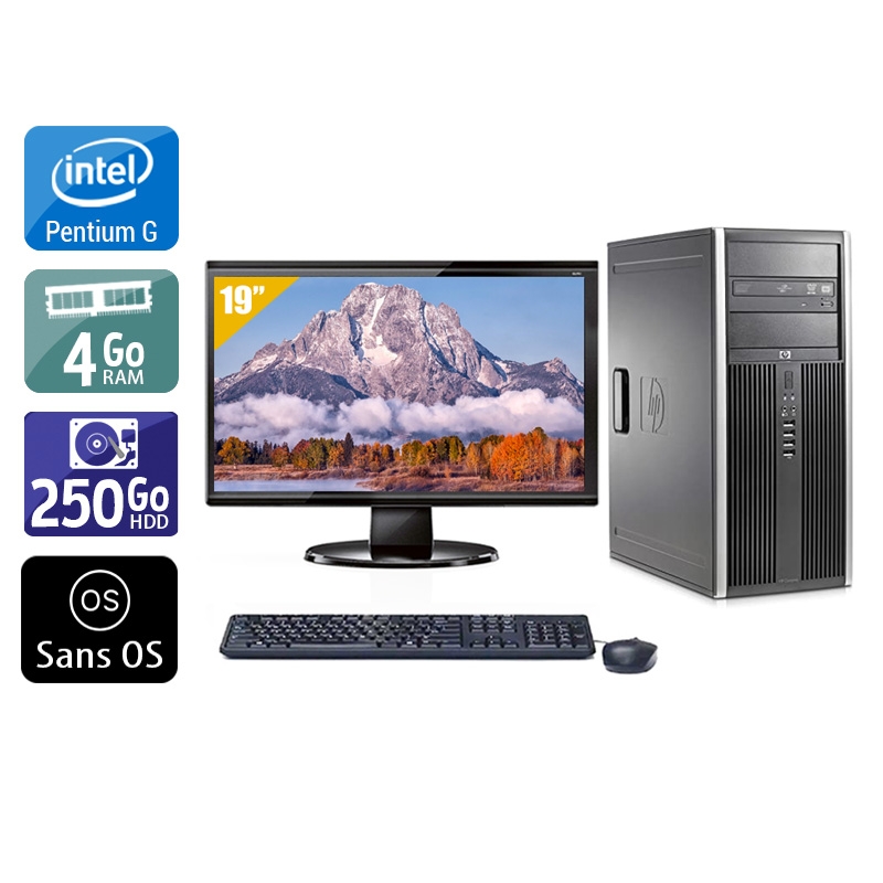 HP Compaq dc5700 Tower Pentium G Dual Core avec Écran 19 pouces 4Go RAM 250Go HDD Sans OS